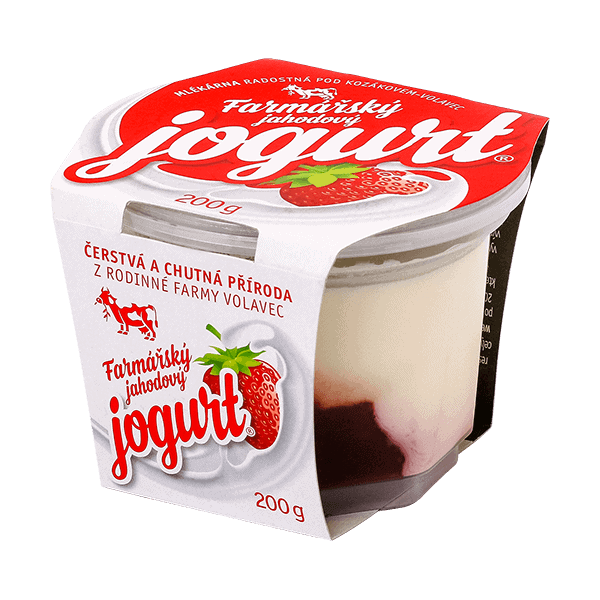 Farmářský jahodový jogurt – Farma Volavec